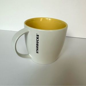 Starbucks 2011 New Bone China Matte White and Yellow Coffee Mug